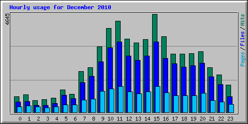 Hourly usage for December 2010