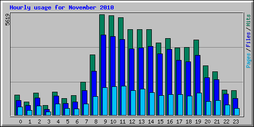 Hourly usage for November 2010